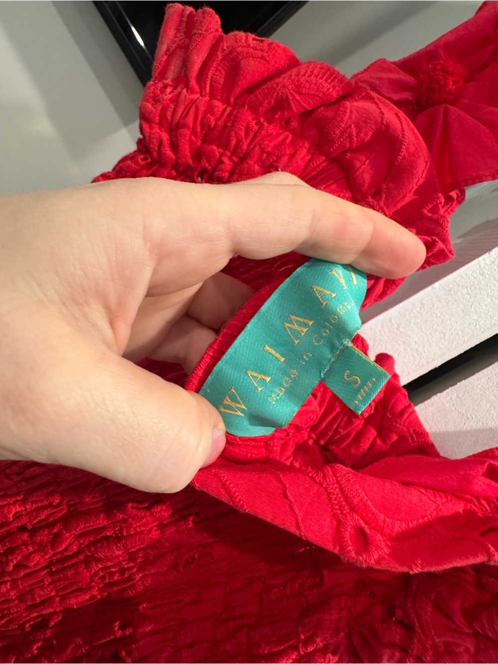 Waimari Red Ruffle Mini Dress - Picture 5 of 5